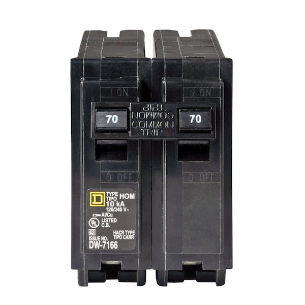 Square D Miniature Circuit Breaker, HOM Series, 70A, 2 Pole, 120/240V AC, 10kA HOM270CP - main